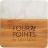 An image of a Custom Marble and Bamboo Coaster Set!