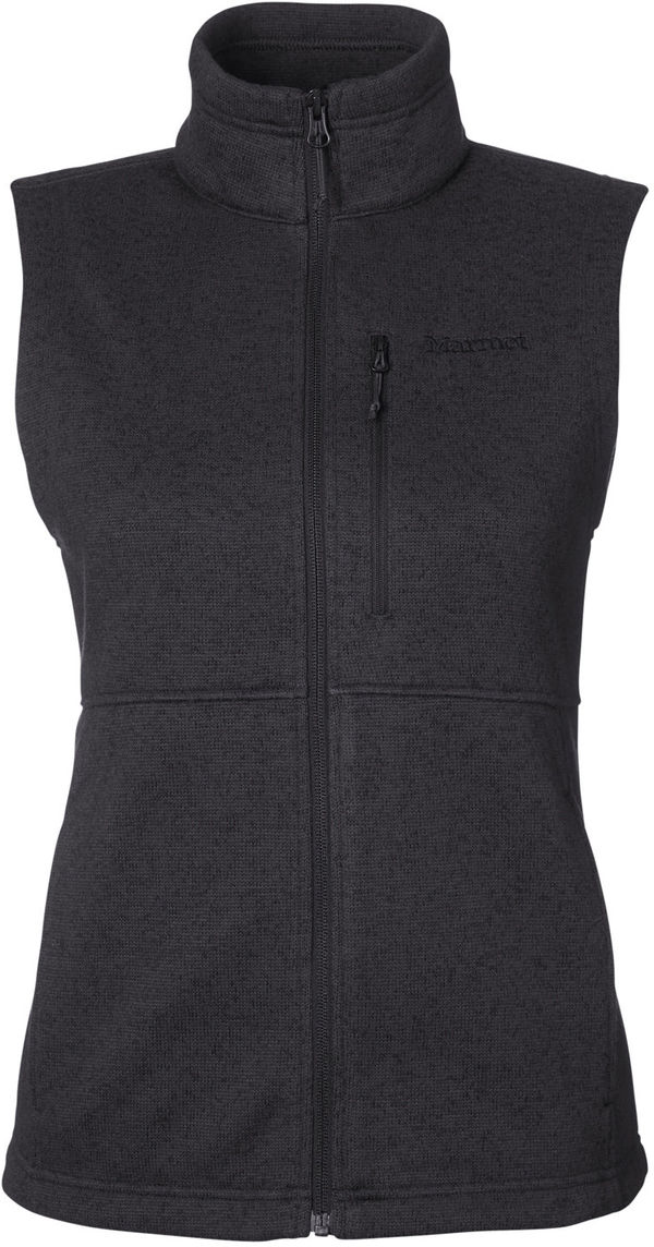 Am image of a Custom Marmot Ladies Dropline Vest in Black!