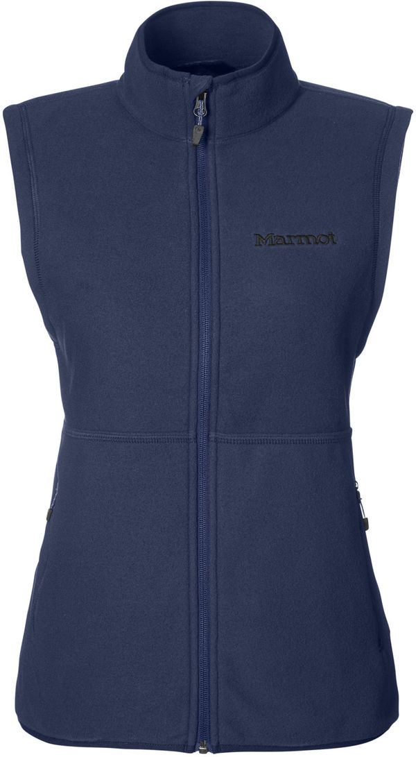 Am image of a Custom Marmot Ladies M2 Rocklin Vest in Arctic Navy!