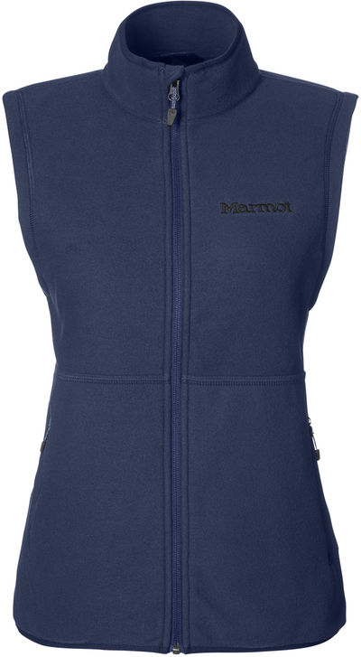Am image of a Custom Marmot Ladies M2 Rocklin Vest in Arctic Navy!