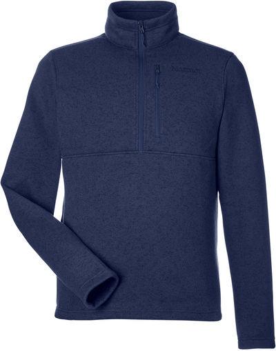 Am image of a Custom Marmot Mens Dropline Half Zip Jacket in Arctic Navy!