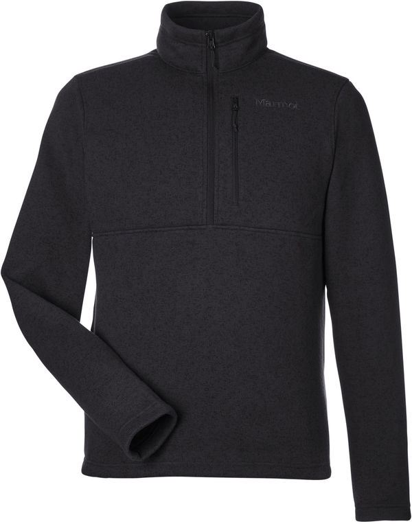 Am image of a Custom Marmot Mens Dropline Half Zip Jacket in Black!