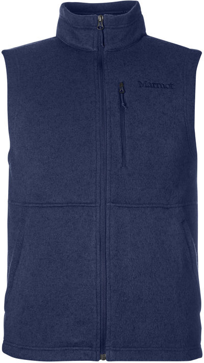 Am image of a Custom Marmot Mens Dropline Vest in Arctic Navy!