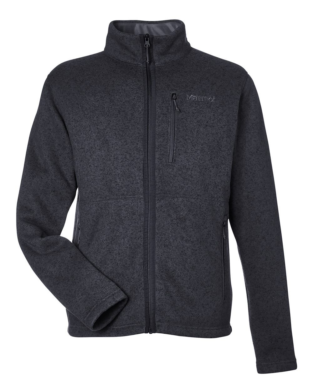 Marmot Mens Drop Line Fleece Jacket in Black Heather