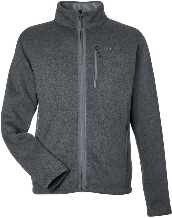 An image of a Custom Marmot Mens Drop Line Fleece Jacket in Steel Onyx Heather!