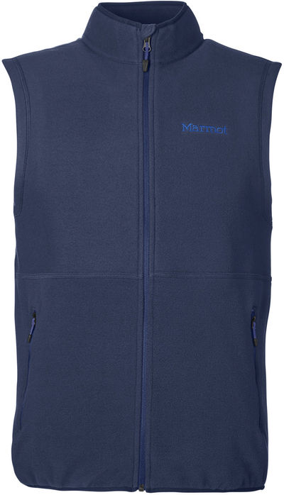 Am image of a Custom Marmot Mens M2 Rocklin Vest in Arctic Navy!