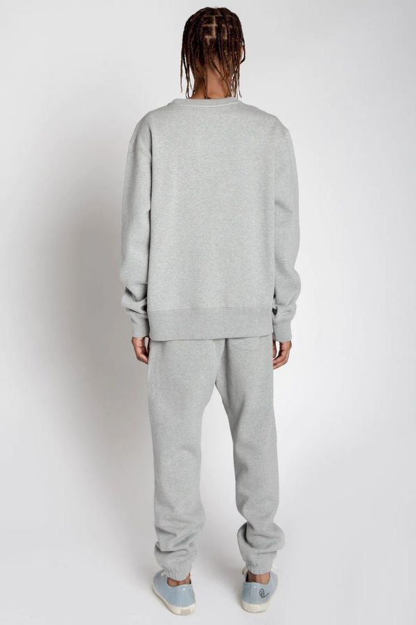 Am image of a Custom Made Blanks Varsity Crewneck in Heather Grey!