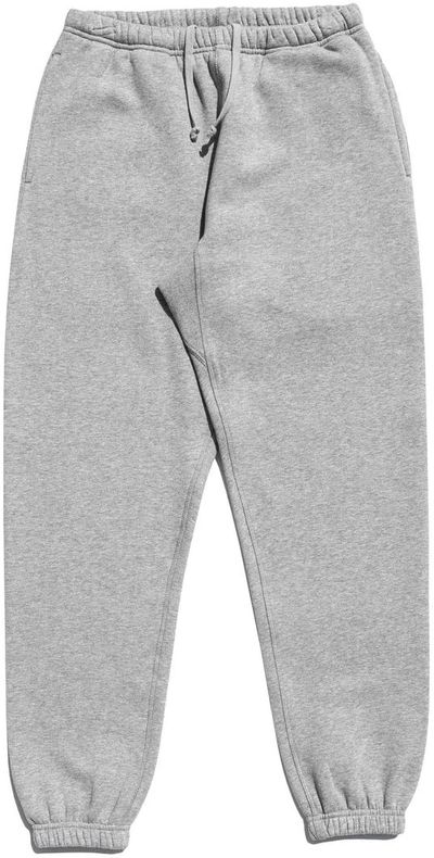Am image of a Custom Made Blanks Varsity Sweatpants in Heather Grey!