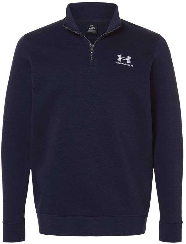An image of a Custom Men's Icon Fleece Quarter Zip Pullover in Midnight Navy/White!