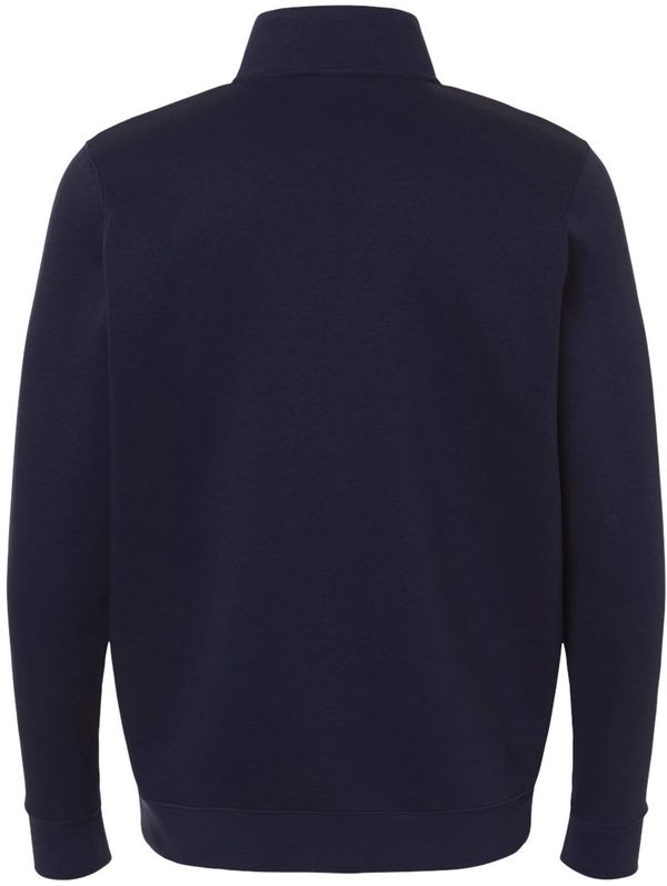 An image of a Custom Men's Icon Fleece Quarter Zip Pullover in Midnight Navy/White!