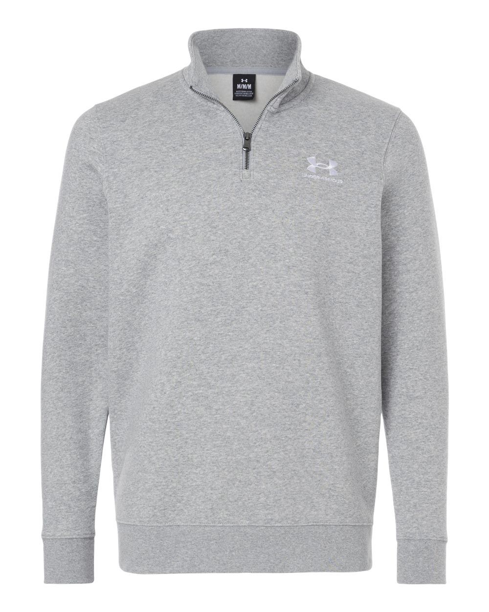 Men's Icon Fleece Quarter Zip Pullover in Mod Grey Light Heather/White