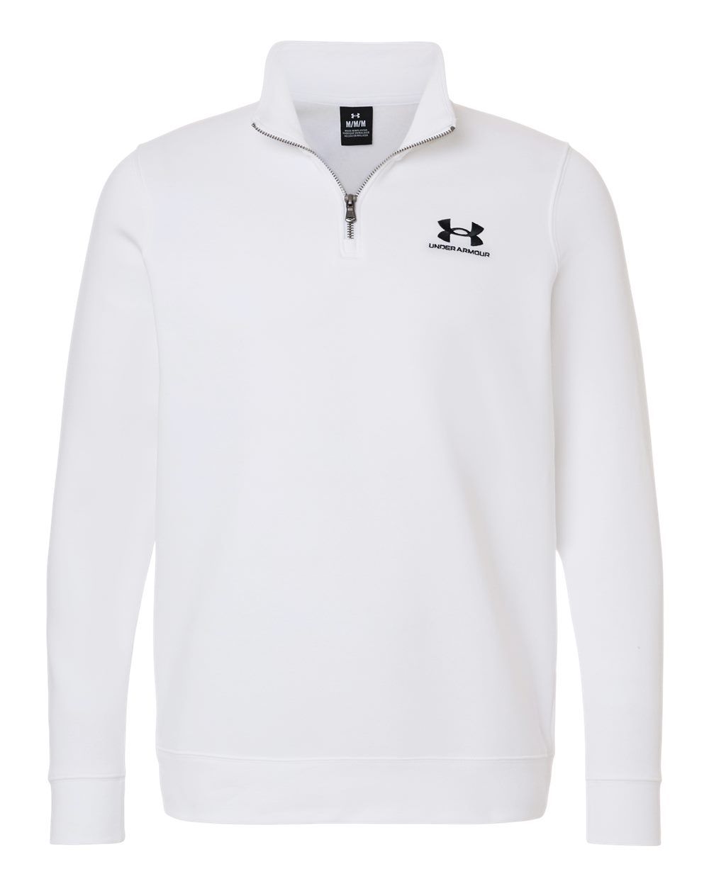 Men's Icon Fleece Quarter Zip Pullover in White/Black