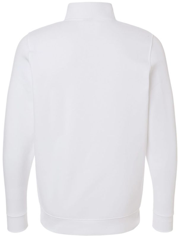 An image of a Custom Men's Icon Fleece Quarter Zip Pullover in White/Black!