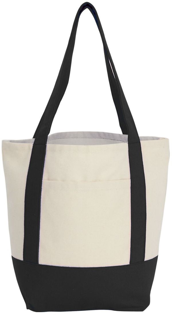 An image of a Custom Mini Recycled 8oz Cotton Canvas Tote in Black!