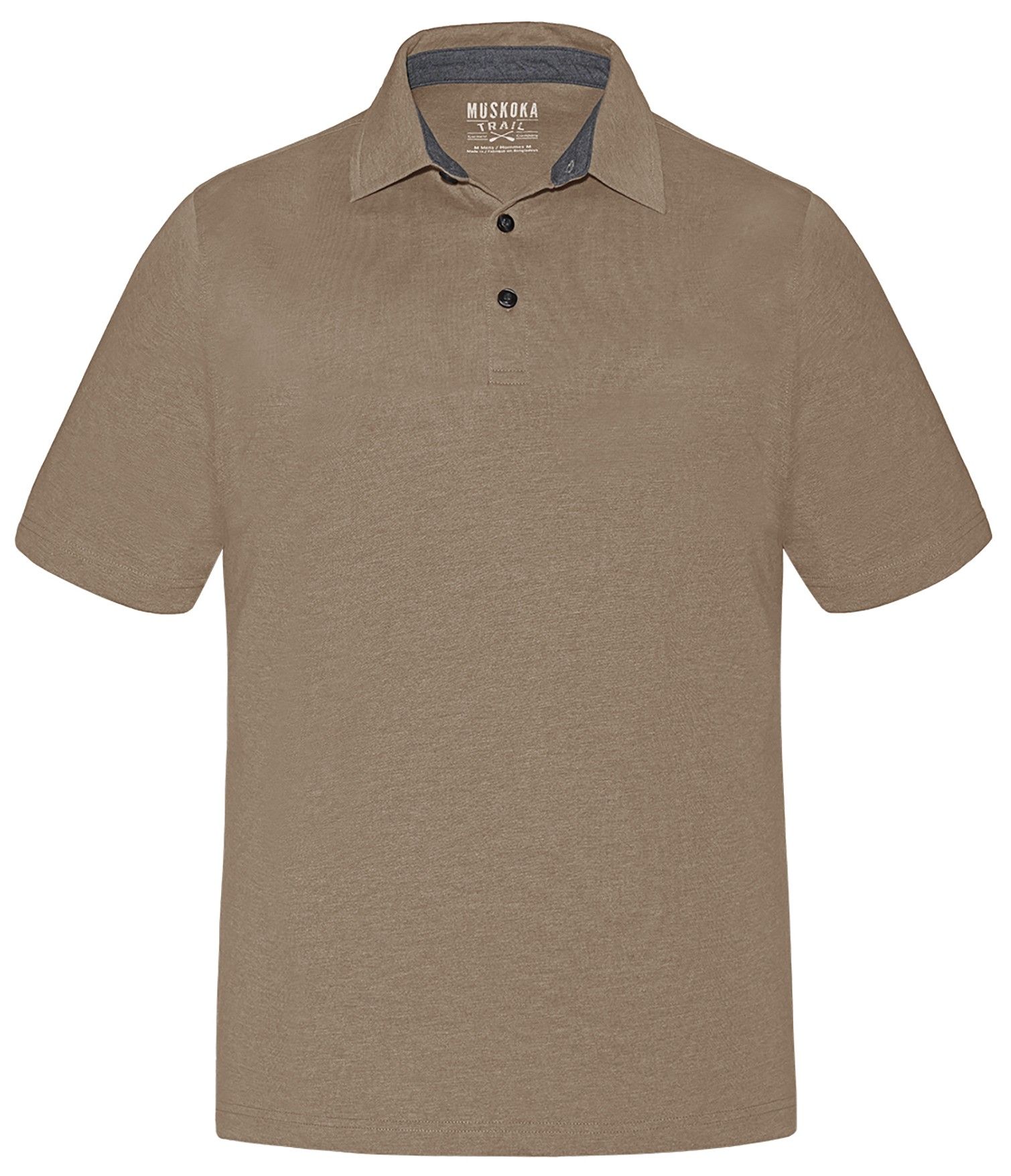 Muskoka Trail Garment Co Fairway Mens Poly Cotton Polo Shirt in Melange Taupe
