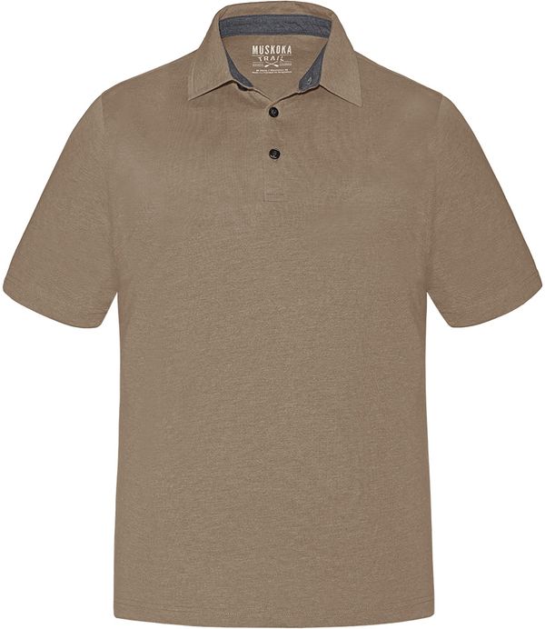 An image of a Custom Muskoka Trail Garment Co Fairway Mens Poly Cotton Polo Shirt in Melange Taupe!