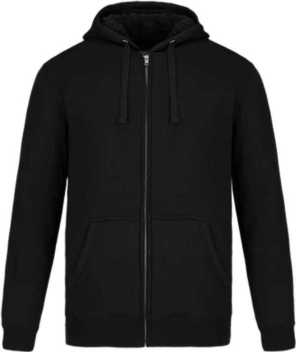 Am image of a Custom Muskoka Trail Garment Co Yolo Mens Full Zip Hoodie in Black!