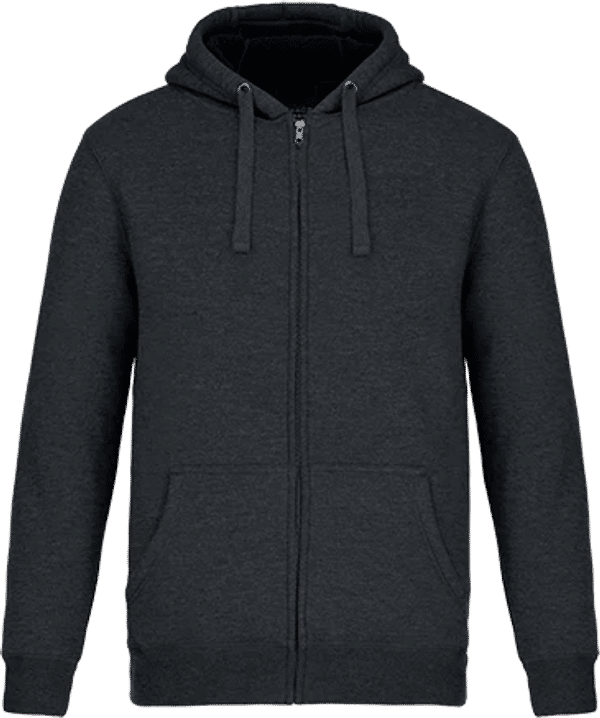 Am image of a Custom Muskoka Trail Garment Co Yolo Mens Full Zip Hoodie in Charcoal Heather!
