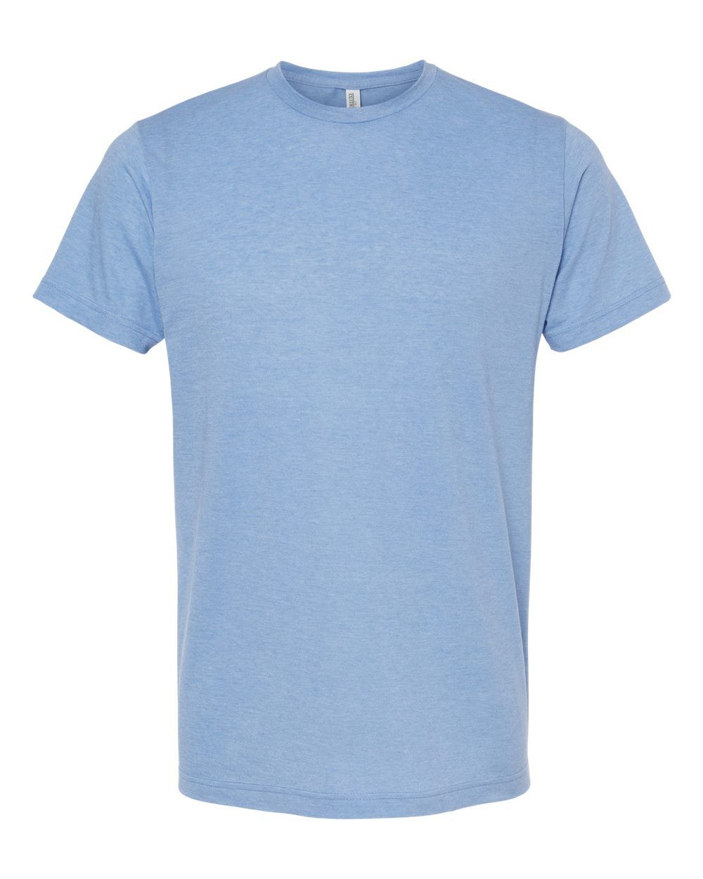 M and O Mens Deluxe Blend T Shirt in Heather Blue