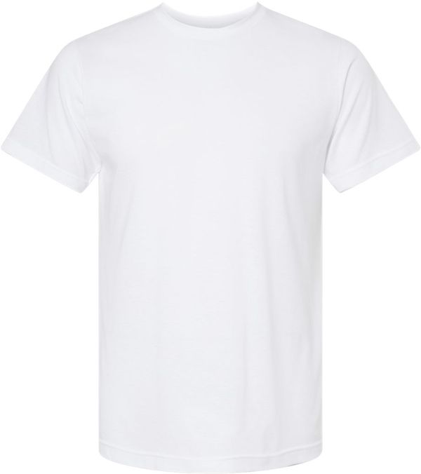 An image of a Custom M and O Mens Deluxe Blend T Shirt in White!