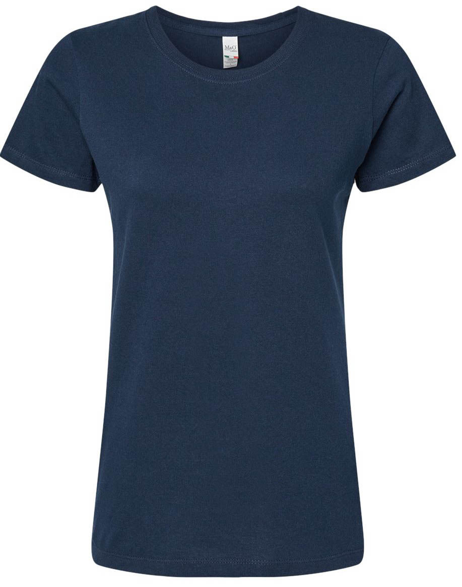 M and O Womens Gold Soft Touch TShirt in Deep Navy