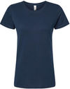 An image of a Custom M and O Womens Gold Soft Touch TShirt in Deep Navy!