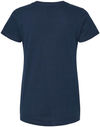 An image of a Custom M and O Womens Gold Soft Touch TShirt in Deep Navy!