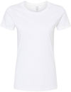 An image of a Custom M and O Womens Gold Soft Touch TShirt in White!