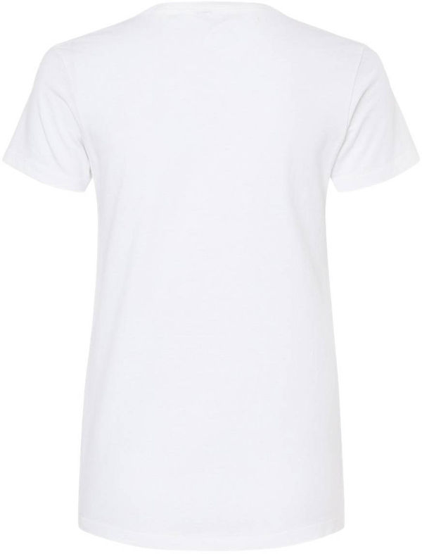An image of a Custom M and O Womens Gold Soft Touch TShirt in White!