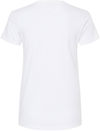 An image of a Custom M and O Womens Gold Soft Touch TShirt in White!