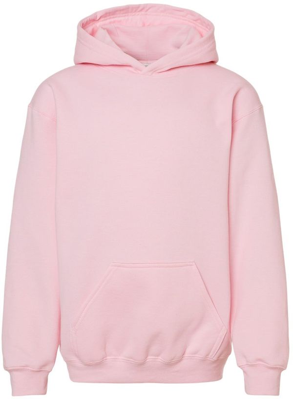 An image of a Custom M and O Youth Fleece Pullover Hoodie in Light Pink!