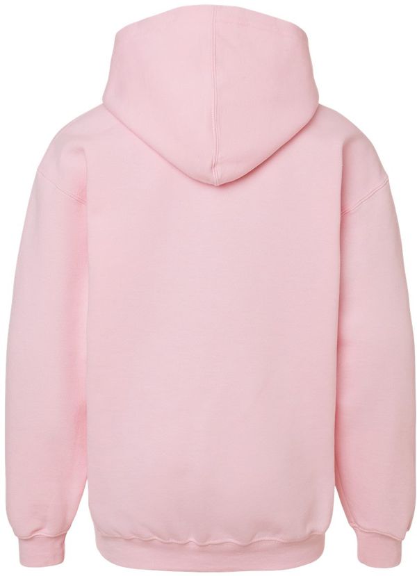 An image of a Custom M and O Youth Fleece Pullover Hoodie in Light Pink!
