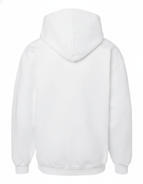 An image of a Custom M and O Youth Fleece Pullover Hoodie in White!