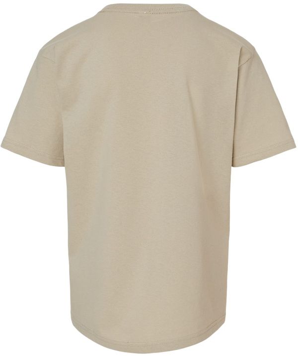 An image of a Custom M and O Youth Gold Soft Touch TShirt in Sand!