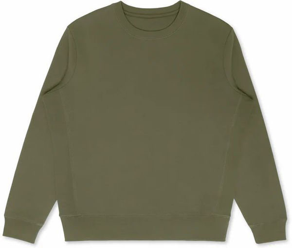 Am image of a Custom Original Favorites GOTS® Organic Cotton Crewneck Sweatshirt in Military Olive!
