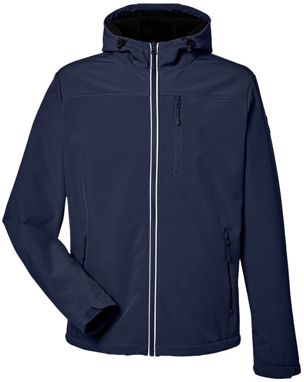 Am image of a Custom Nautica Mens Wavestorm Softshell Jacket in NAUTICA NAVY!
