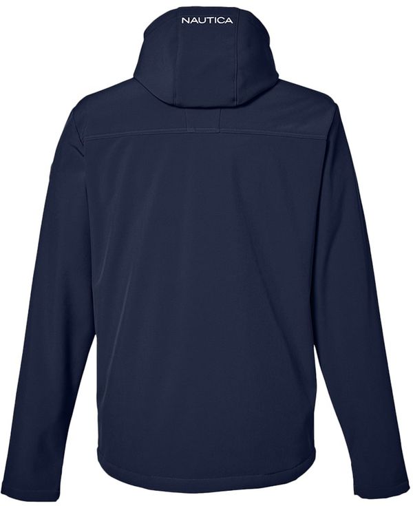 Am image of a Custom Nautica Mens Wavestorm Softshell Jacket in NAUTICA NAVY!