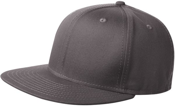 Am image of a Custom New Era Flat Bill Snapback Cap in Charcoal!