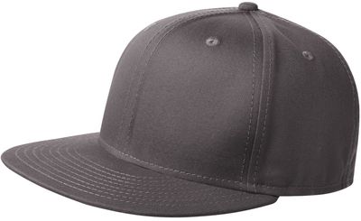 Am image of a Custom New Era Flat Bill Snapback Cap in Charcoal!