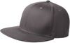 Am image of a Custom New Era Flat Bill Snapback Cap in Charcoal!