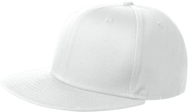 Am image of a Custom New Era Flat Bill Snapback Cap in White!