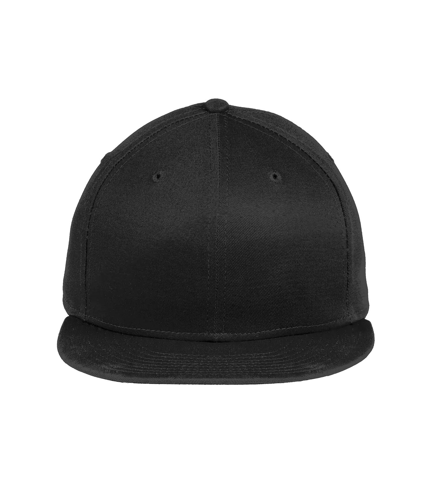 New Era Flat Bill Snapback Cap in Black