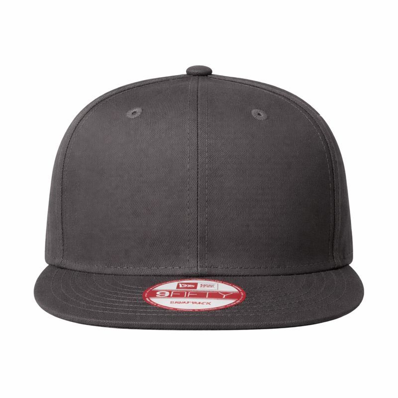 New Era Flat Bill Snapback Cap in Charcoal