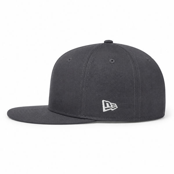 An image of a Custom New Era Flat Bill Snapback Cap in Flag Charcoal!