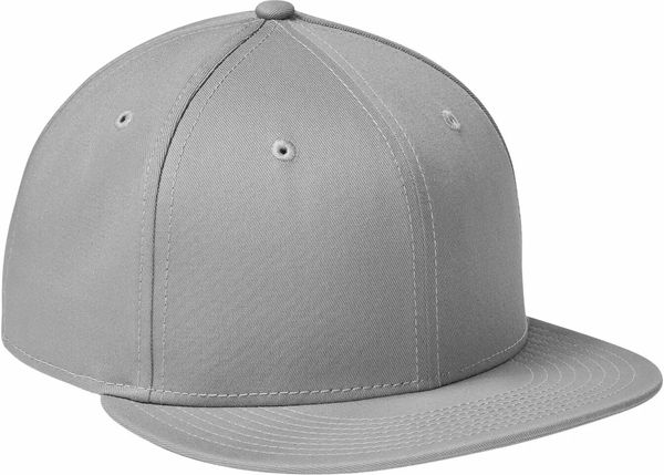 An image of a Custom New Era Flat Bill Snapback Cap in Grey!