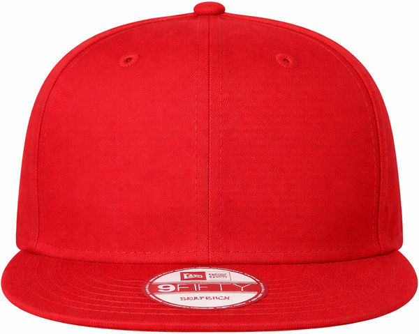 An image of a Custom New Era Flat Bill Snapback Cap in Scarlet Red!