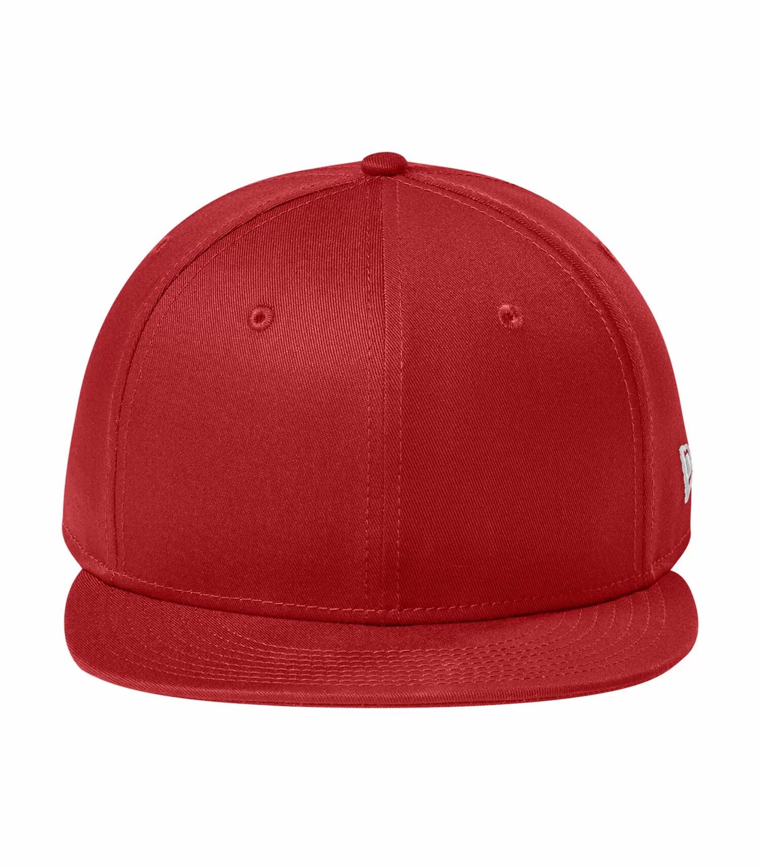 New Era Flat Bill Snapback Cap in Scarlet Red