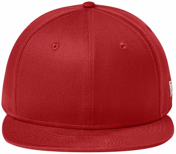 An image of a Custom New Era Flat Bill Snapback Cap in Scarlet Red!