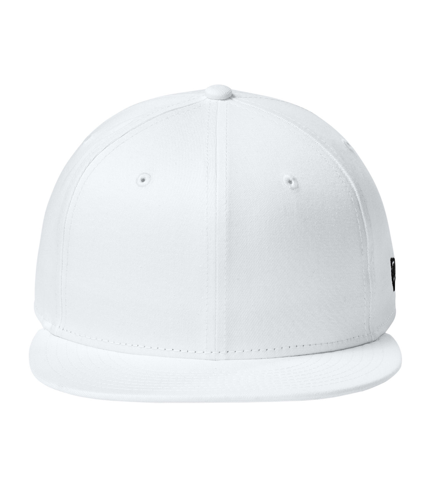 New Era Flat Bill Snapback Cap in White