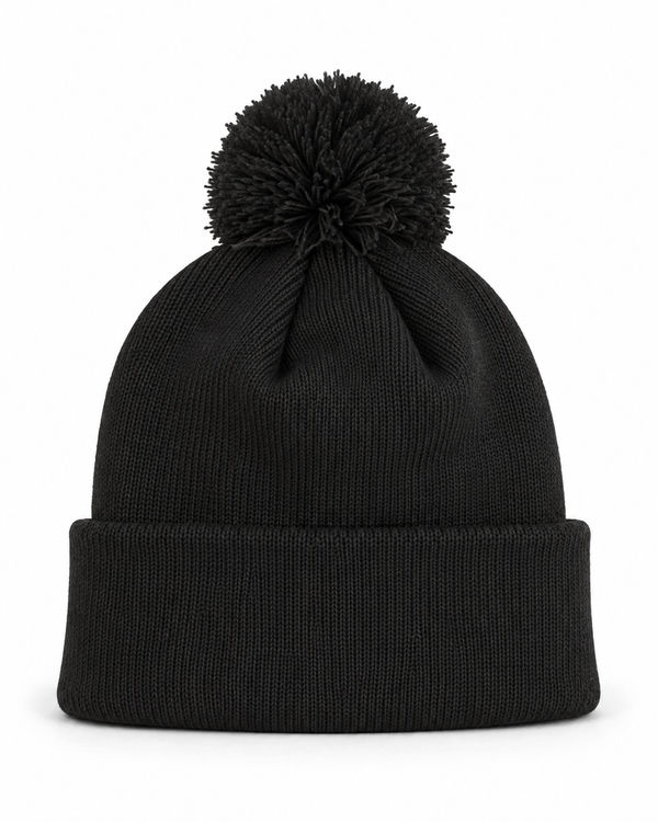 An image of a Custom New Era Pom Pom Toque in Black!